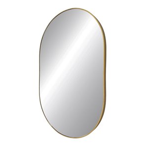 Miroir rond avec cadre Emerson de Hudson Home, 38 po x 24 po, or