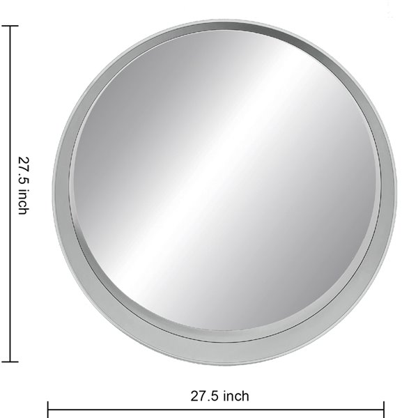 Hudson Home Murray 27.5-in L x 27.5-in W Round Framed Mirror - Silver