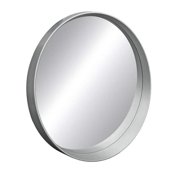Hudson Home Murray 27.5-in L x 27.5-in W Round Framed Mirror - Silver