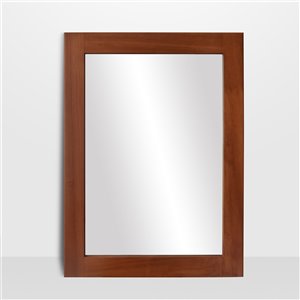 Hudson Home Lusso 40-in L x 30-in W Rectangle Framed Mirror - Walnut