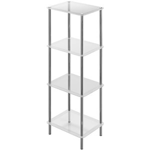 Étagère de salle de bain autoportante en métal avec 4 tablettes par IH Casa Decor, argent