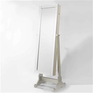 Inspired Home Shimmer Lockable Jewelry Furniture with LED Lights - Champagne