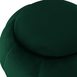 Inspired Home Nicole Miller Zane Upholstered Velvet Ottoman - Green/Gold