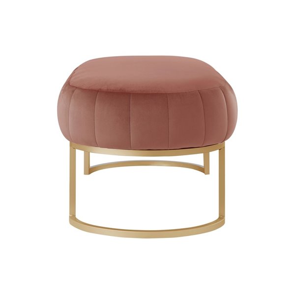 Inspired Home Nicole Miller Mohit Velvet Bench - Blush/Gold