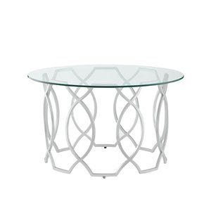 Inspired Home Nicole Miller Catalina Coffee Table - 32-in - Silver