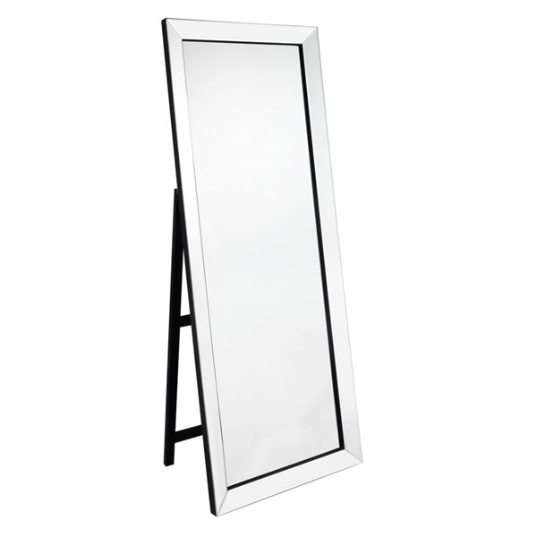 Inspired Home Jewelry Furniture Beveled Mirrored Edges Full Length - Clear