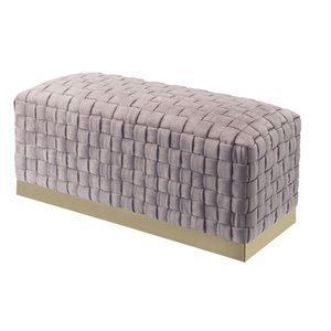 Inspired Home Nicole Miller Diamond Bench - Lilac/Gold