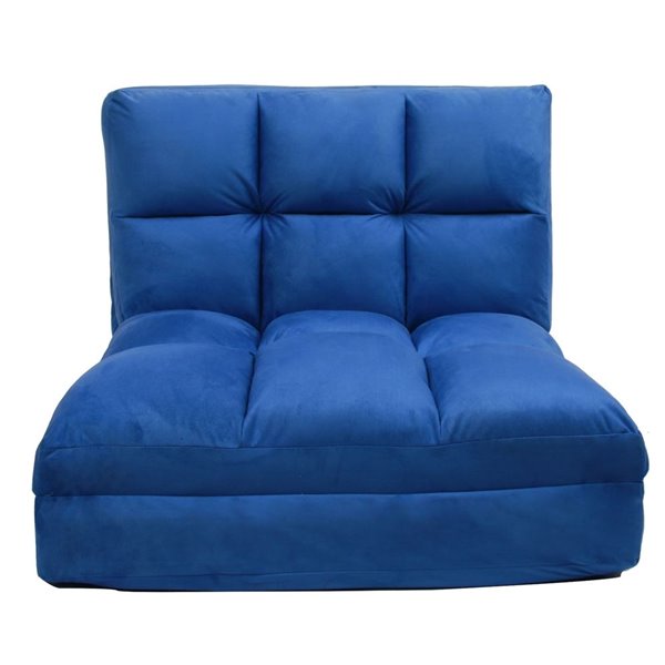 blue microsuede chair