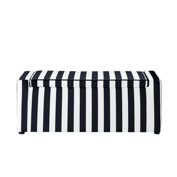 Inspired Home Alejandro Shoe Storage Velvet Bench - Black/White