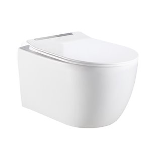 Toilette murale allongée à double chasse blanche Designer Series par Jade Bath, hauteur standard
