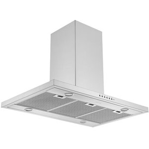 Hotte de cuisine pour îlot convertible Ancona de 36 po en acier inoxydable, 650 PCM