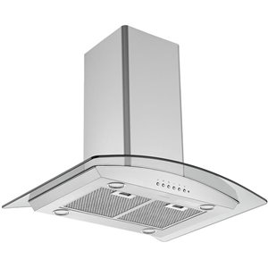 Hotte de cuisine pour îlot convertible Ancona de 30 po en acier inoxydable, 450 PCM