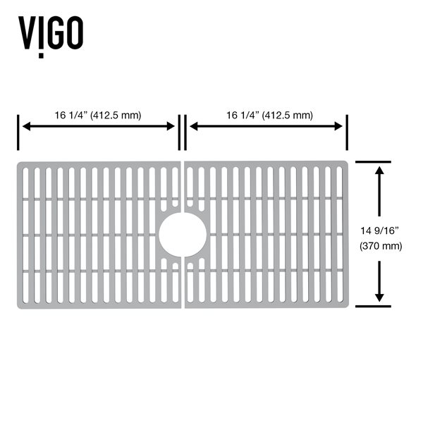 VIGO&nbsp;15-in D x&nbsp;14-in W silicone VIGO Bottom Grid for Single Bowl Kitchen Sink - Grey