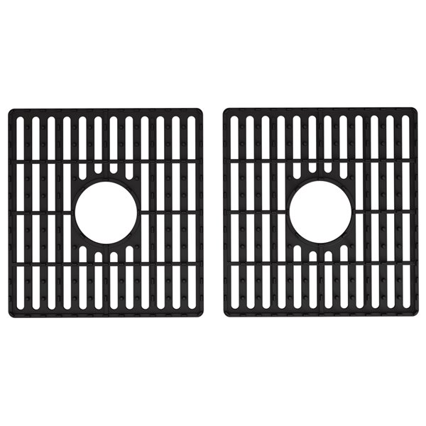 VIGO 13.75-in x 14.75-in Silicone Kitchen Sink Bottom Grid for Double Basin, Matte Black
