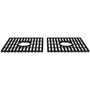 Grille double de fond d'évier de cuisine en silicone de Vigo, 13,75 po x 14,75 po, noir mat