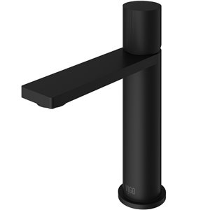 Vigo Halsey 1-Handle Single Hole WaterSense Labeled Bathroom Sink Faucet, Matte Black