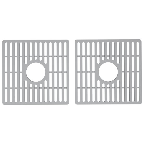 VIGO 15.13-in x 14.75-in Silicone Kitchen Sink Bottom Grid for Double Basin, Grey