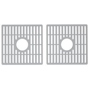 Grille double de fond d'évier de cuisine en silicone de Vigo, 15,13 po x 14,75 po, gris