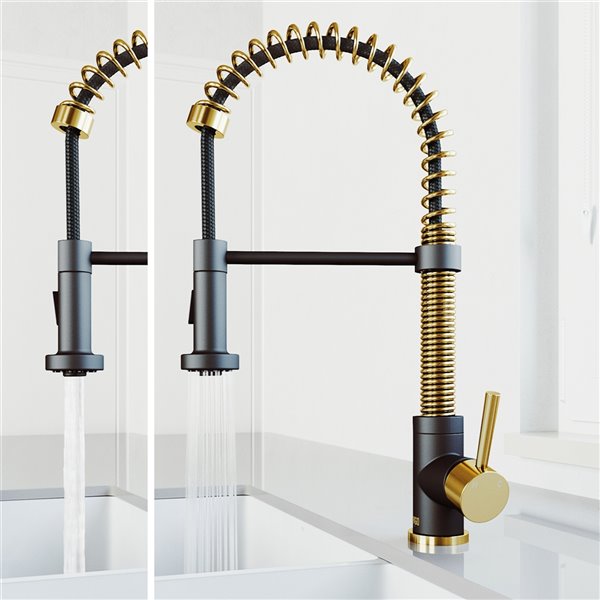 VIGO Pull-Down Kitchen Faucet in Gold/Black