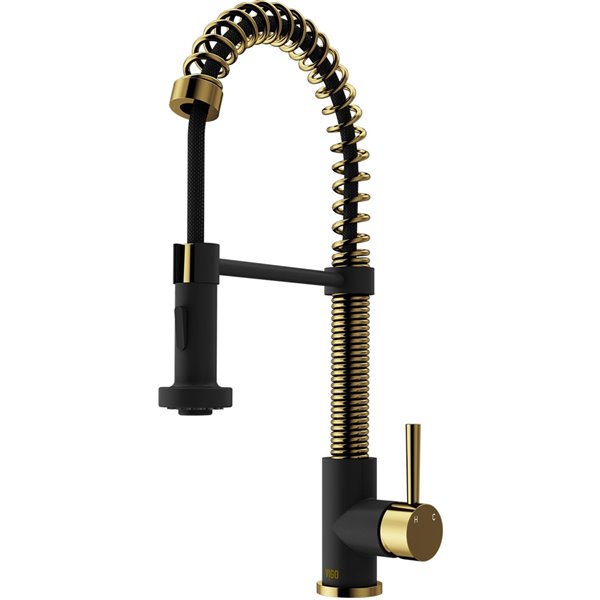 VIGO Pull-Down Kitchen Faucet in Gold/Black