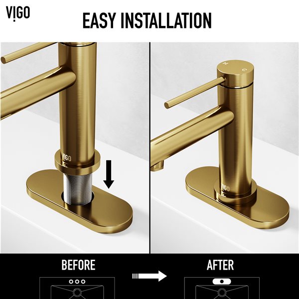 VIGO&nbsp;5.5-in Deck Plate - Matte Brushed Gold