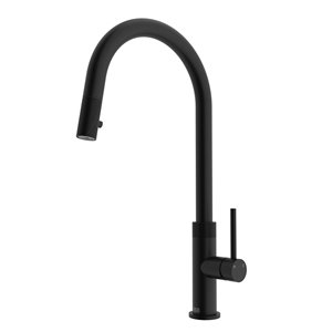 VIGO Bristol 1-handle Deck Mount Pull-Down Handle/Lever Commercial/Residential Kitchen Faucet, Matte Black