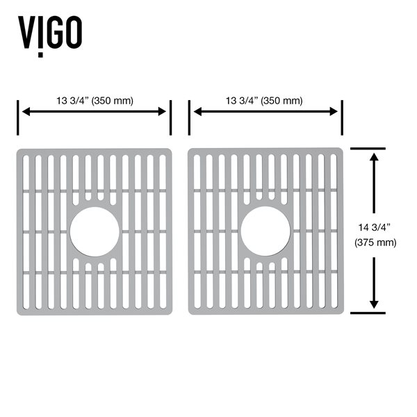 VIGO&nbsp;14-in D x&nbsp;33-in W silicone VIGO Bottom Grid for Single Bowl Kitchen Sink - Grey