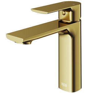 VIGO Davidson 1-Handle Single Hole WaterSense Labeled Bathroom Sink Faucet, Matte Gold