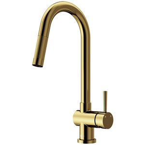 VIGO Gramercy Pull-Down Kitchen Faucet (in Matte Brushed Gold)