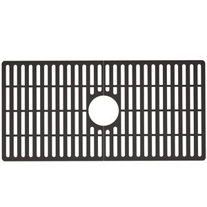 Grille de fond d'évier de cuisine en silicone de Vigo, 29,5 po x 14,56 po, noir mat