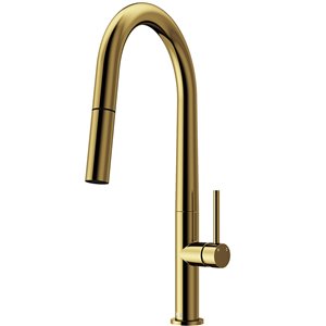 Robinet mitigeur de cuisine Greenwich de VIGO 18 po h. à douchette rétractable, or brossé mat