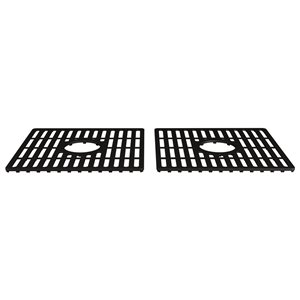 Grille double de fond d'évier de cuisine en silicone de Vigo, 15,13 po x 14,75 po, noir mat