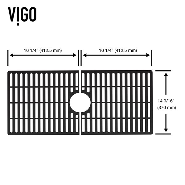 VIGO&nbsp;15-in D x&nbsp;33-in W silicone VIGO Bottom Grid for Single Bowl Kitchen Sink - Matte Black