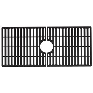 Grille de fond d'évier de cuisine en silicone de Vigo, 32,5 po x 14,56 po, noir mat