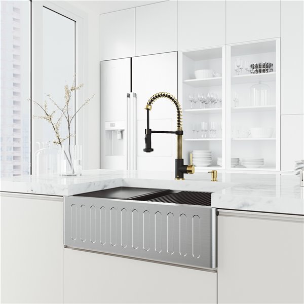 VIGO Sink 30" Stainless Steel & Faucet in Matte Brushed Gold