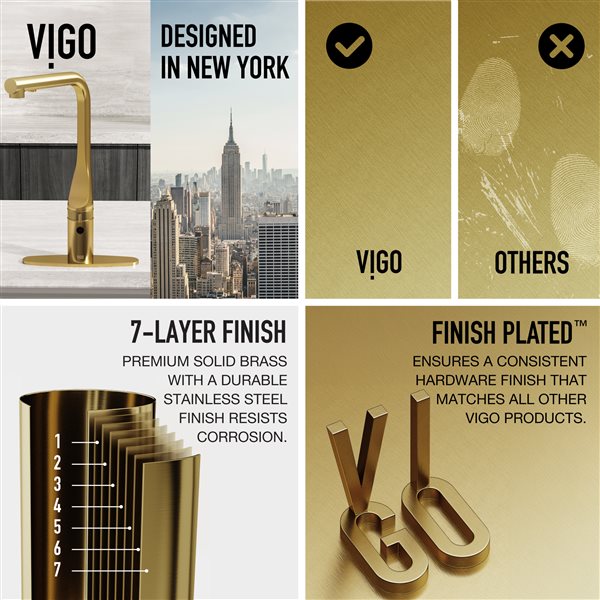 VIGO&nbsp;10-in Deck Plate - Matte Brushed Gold