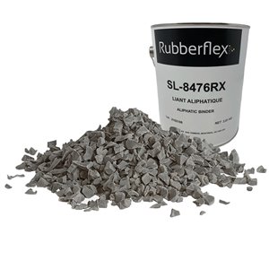 Rubberflex Poured Rubber Granules Kit with Aliphatic Binder, 40-sq. ft, Traffic Grey