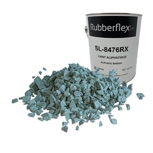 Rubberflex Poured Rubber Granules Kit with Aliphatic Binder, 40-sq. ft, Turquoise