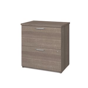 Bestar Logan 2-Drawer File Cabinet, Bark Grey