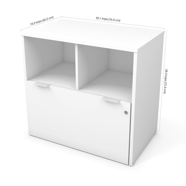 Bestar i3 Plus 1-Drawer File Cabinet, White