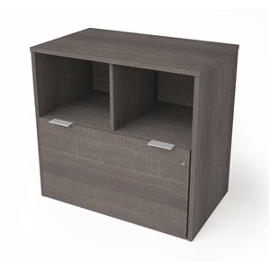 Bestar i3 Plus 1-Drawer File Cabinet, Bark Grey