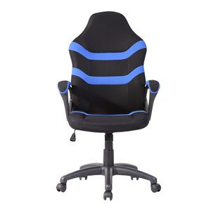Chaise de bureau ergonomique pivotante contemporaine Trevino de FurnitureR avec hauteur ajustable, noir/bleu