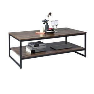 Table basse en composite avec tablettes Facto de FurnitureR, brun
