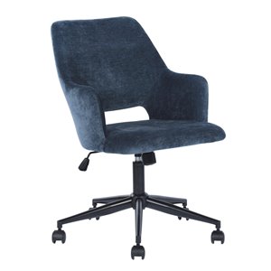 FurnitureR Boga Contemporary Swivel Task Chair with Adjustable Height - Dark Blue