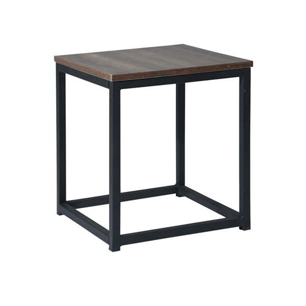 Homycasa Facto Composite Square End Table Dark Brown 0500500012118 RONA