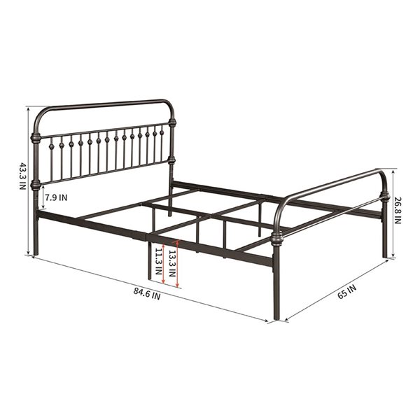 Homycasa Gobert Queen-Size Bed Frame - Black