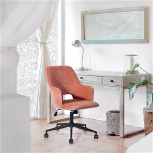 Chaise de bureau pivotante contemporaine Boga de FurnitureR avec hauteur ajustable, corail