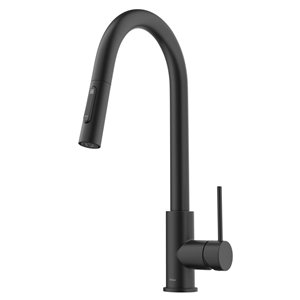 Kraus Oletto Pull-Down Single Handle Kitchen Faucet in Matte Black