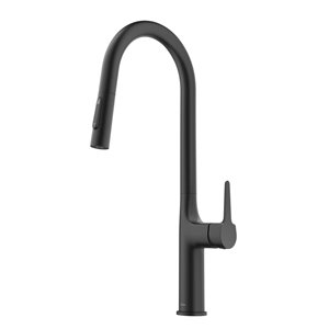 Kraus Oletto Pull-Down Single Handle Kitchen Faucet in Matte Black