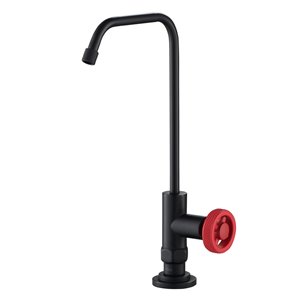 Kraus Urbix Matte Black/Red 1-Handle Deck Mount Bar and Prep Faucet Handle/Lever Kitchen Faucet